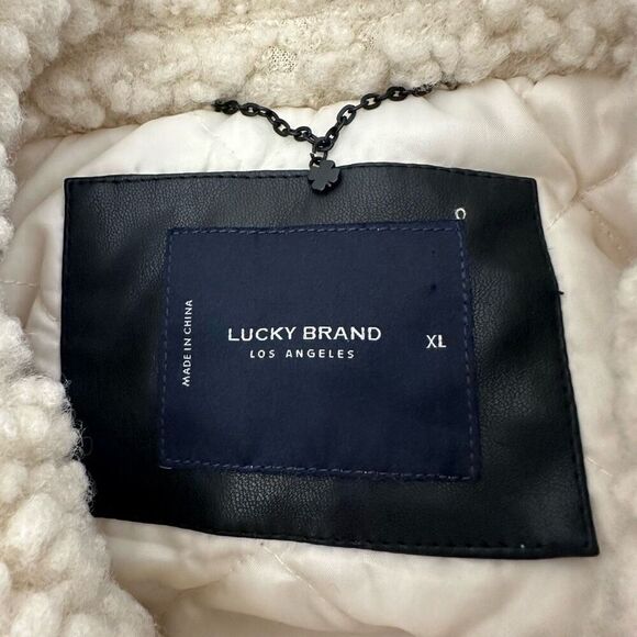 Lucky Brand Womens Corduroy Sherpa Trim Quilt Lined Button Down Coat sz XL‎ NEW - Picture 6 of 11